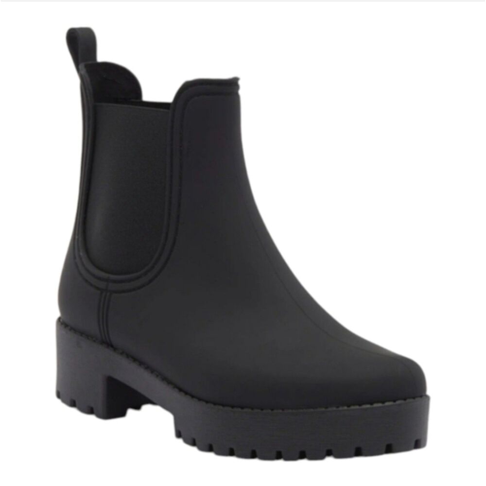 NEW Jeffrey Campbell Rainz Lug Sole Rain Chelsea Stretch Boot Black SZ 10